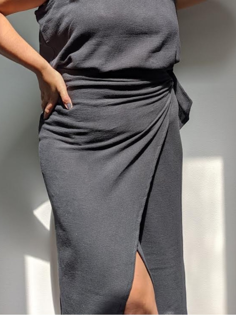 Bobbi waffled cotton wrap skirt